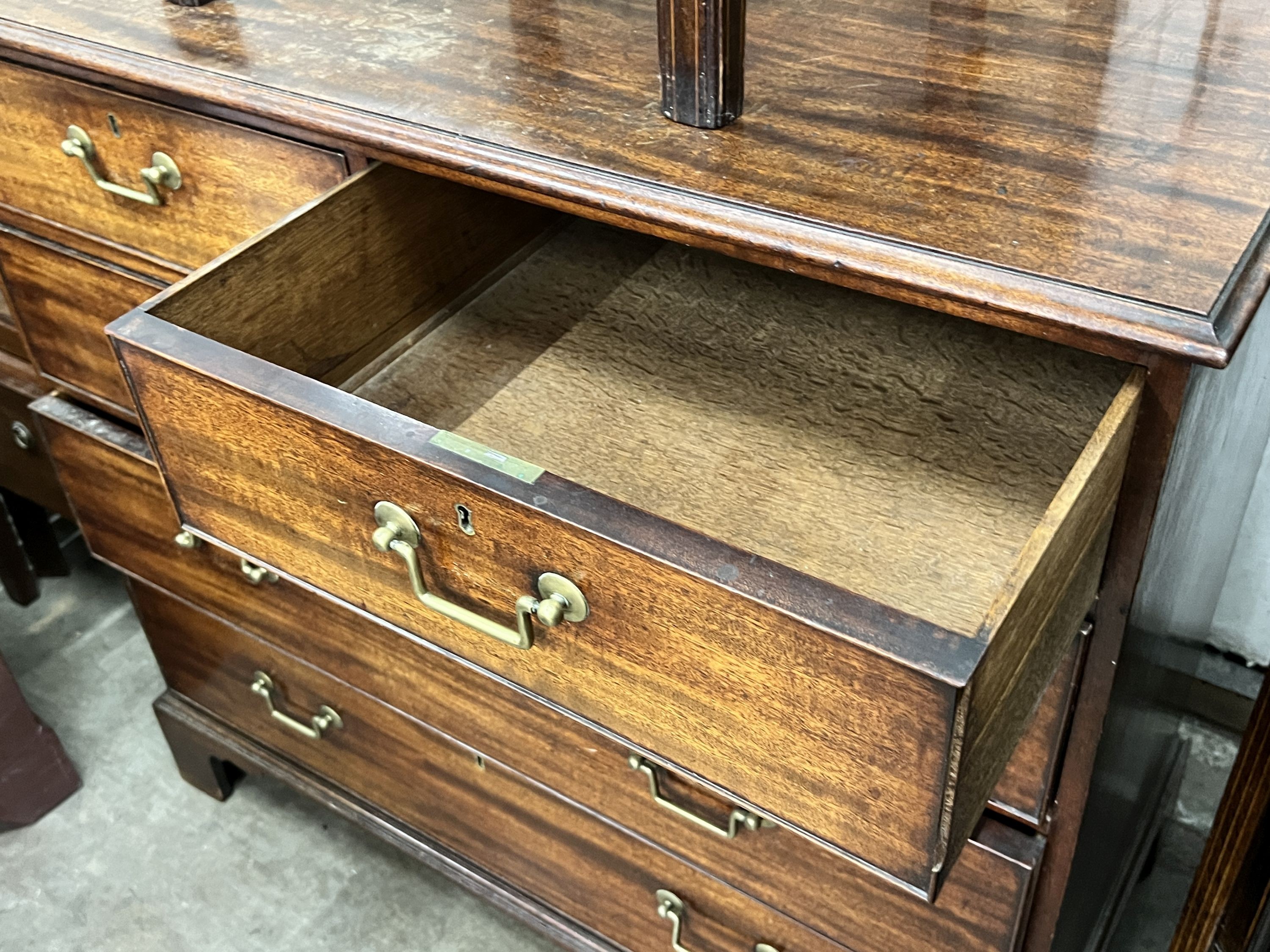 A George III mahogany five drawer chest, width 109cm, depth 58cm, height 104cm